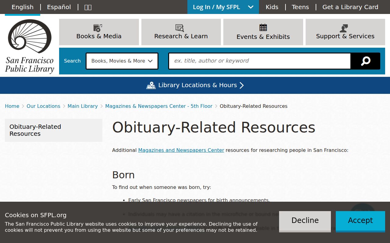 San Francisco city directory obituary and newspaper resources