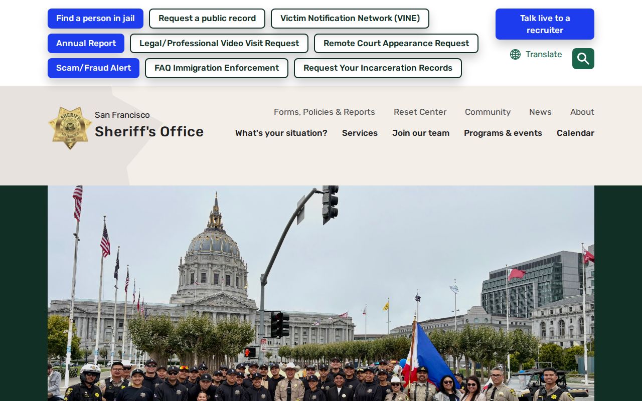 San Francisco residents directory sheriff custody lookup