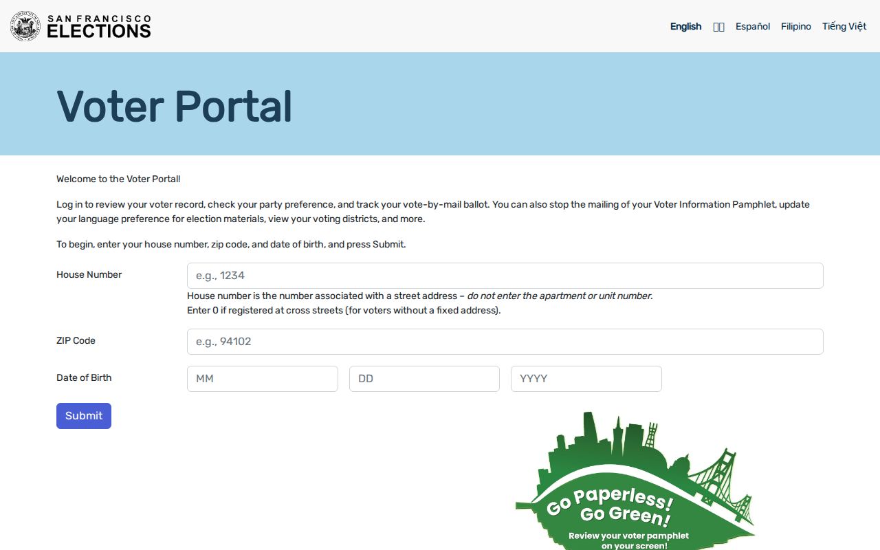 San Francisco residents directory voter portal search