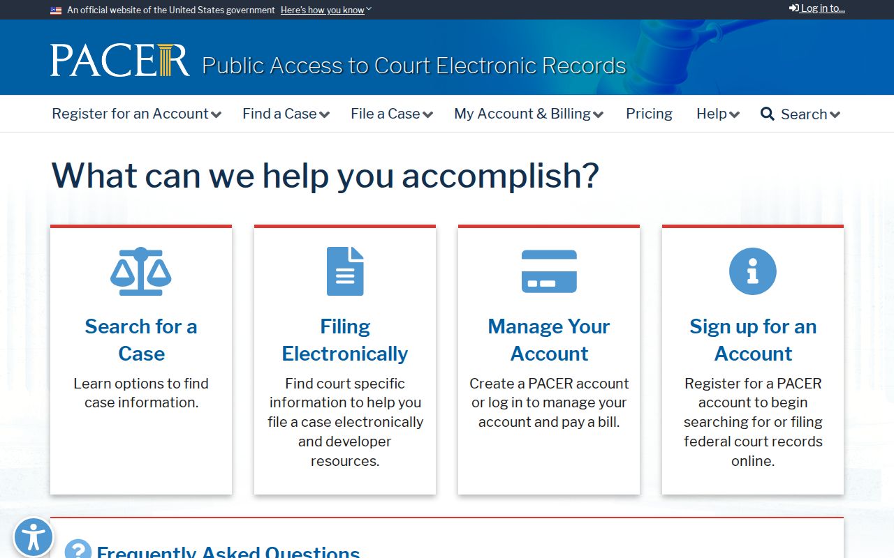 San Francisco resident lookup federal PACER case search