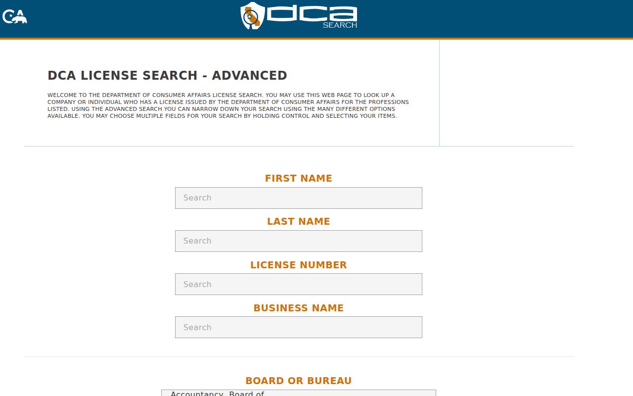 San Francisco resident lookup professional license search