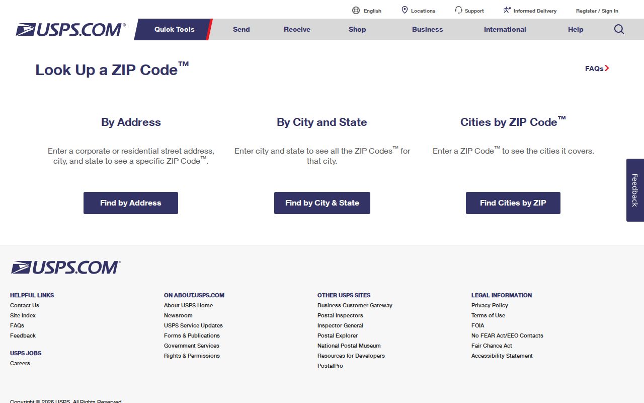 San Francisco ZIP code directory USPS lookup